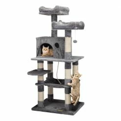 58 in. Cat Playground Kitten Activity Center W/ Scratching Posts and Hammock by COZIWOW