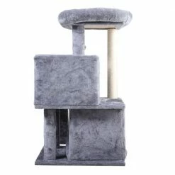 34 in. 3- Tier Cat Tree With 2 Condos, Kitten Tower Activity Center Gray by COZIWOW -Cheap Bird & Wildlife Supplies Store coziwow cat trees scratch posts cw12b0325 c3 1000