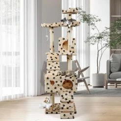 67 in. H Cat Tree Play House Kitty Tower with Scratching Posts by COZIWOW -Cheap Bird & Wildlife Supplies Store coziwow cat trees scratch posts cw12h0060 4f 1000
