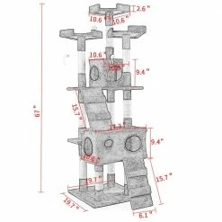 Sturdy Beige Cat Tree Tower Condo Flannel Covered by COZIWOW 14 Sturdy Beige Cat Tree Tower Condo Flannel Covered by COZIWOW -Cheap Bird & Wildlife Supplies Store coziwow cat trees scratch posts cw12p0047 1f 1000