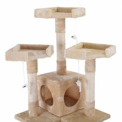 Sturdy Beige Cat Tree Tower Condo Flannel Covered by COZIWOW 16 Sturdy Beige Cat Tree Tower Condo Flannel Covered by COZIWOW -Cheap Bird & Wildlife Supplies Store coziwow cat trees scratch posts cw12p0047 fa 1000