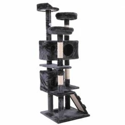60 in. Cat Tree Tower Condo Plush Perches with Ladder for Play Rest Furniture Cover by COZIWOW 10 60 in. Cat Tree Tower Condo Plush Perches with Ladder for Play Rest Furniture Cover by COZIWOW -Cheap Bird & Wildlife Supplies Store coziwow cat trees scratch posts cw12s0210 4f 1000