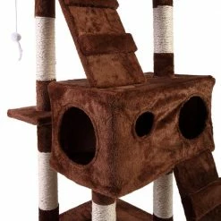 67 in. Cat Tree Brown Tower Condo Soft Flannel Covered by COZIWOW 16 67 in. Cat Tree Brown Tower Condo Soft Flannel Covered by COZIWOW -Cheap Bird & Wildlife Supplies Store coziwow cat trees scratch posts cw12t0193 fa 1000