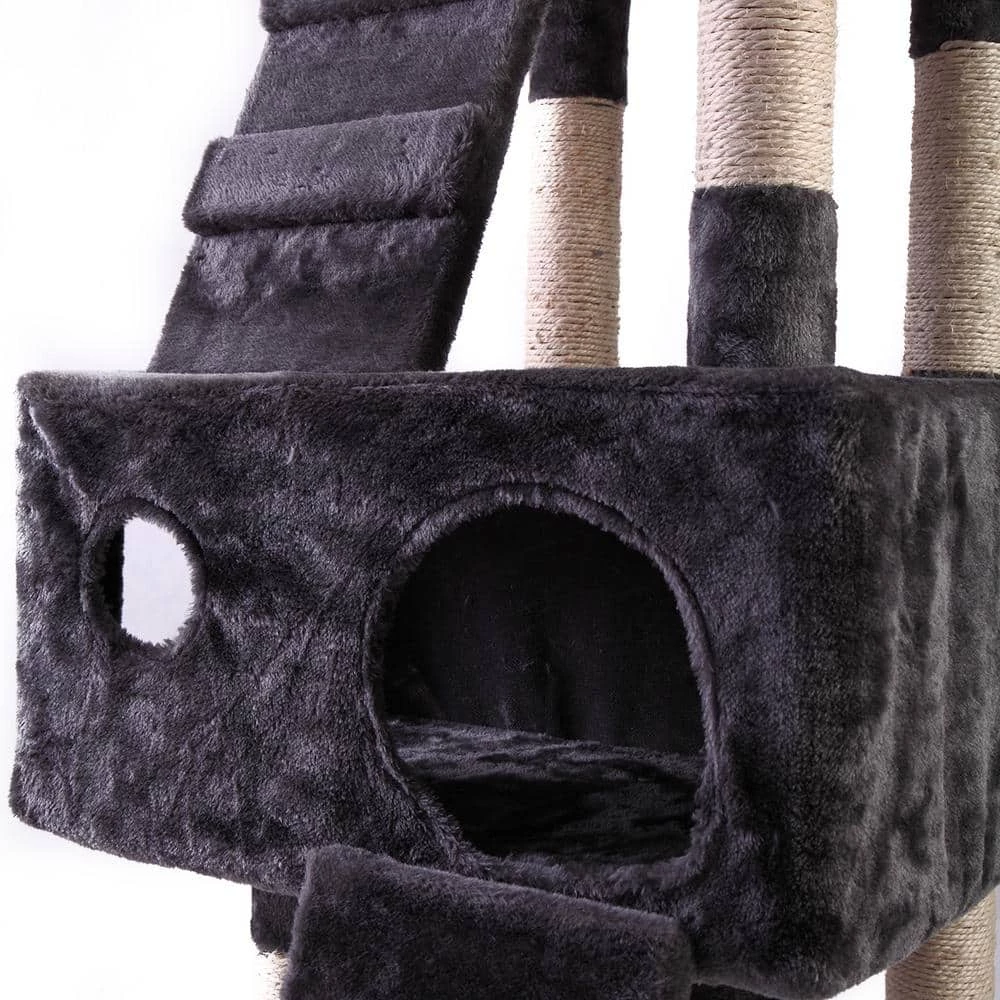67 in. H Multi-Level Cat Tree Gray Kitten Condo by COZIWOW 9 67 in. H Multi-Level Cat Tree Gray Kitten Condo by COZIWOW - Image 9