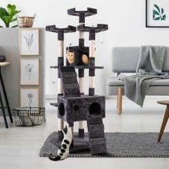 67 in. and 34 in. H Multi-Level Cat Tree with Kitten Activity Center Plush Perch by COZIWOW 10 67 in. and 34 in. H Multi-Level Cat Tree with Kitten Activity Center Plush Perch by COZIWOW -Cheap Bird & Wildlife Supplies Store coziwow cat trees scratch posts cw12w5225ms 1f 1000