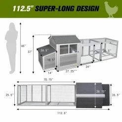 Large Wood Chicken Coop with Runs, Nesting Box by COZIWOW -Cheap Bird & Wildlife Supplies Store coziwow chicken coops cw12l0493 4f 1000