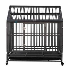 Heavy-Duty Metal Dog Kennel Cage Crate with 4 Wheels and Tray by COZIWOW -Cheap Bird & Wildlife Supplies Store coziwow dog kennels cw12h0311 66 1000