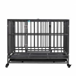 3 ft. L x 2 ft. W x 2.5 ft. H Safe Dog Crate Kennel with Flat Top, Tray and Wheels by COZIWOW 9 3 ft. L x 2 ft. W x 2.5 ft. H Safe Dog Crate Kennel with Flat Top, Tray and Wheels by COZIWOW -Cheap Bird & Wildlife Supplies Store coziwow dog kennels cw12l0313 66 1000