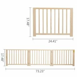 73 in. W Freestanding Dog Gate Wooden Fence by COZIWOW -Cheap Bird & Wildlife Supplies Store coziwow dog pens gates cw12f0237 4f 1000
