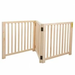 73 in. W Freestanding Dog Gate Wooden Fence by COZIWOW