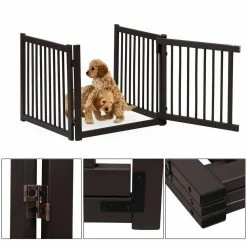 81 in.W Dog Gate for Doorway Freestanding Fence by COZIWOW -Cheap Bird & Wildlife Supplies Store coziwow dog pens gates cw12y0233 fa 1000