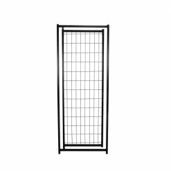 4 ft. x 4 ft. x 6 ft. and 4 ft. x 8 ft. x 6 ft. Replacement Black Metal Gate for Premium Welded Wire Kennel by Unbranded