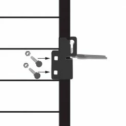 4 ft. x 4 ft. x 6 ft. and 4 ft. x 8 ft. x 6 ft. Replacement Black Metal Gate Latch for Premium Welded Wire Kennel by Unbranded -Cheap Bird & Wildlife Supplies Store dog kennels 308605 latch r fa 1000