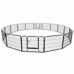 Portable Outdoor Folding 16-Panel Heavy-Duty Metal Pet Playpen by Tatayosi