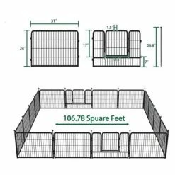 Coverage Area 0.002-Acre Wireless Portable Outdoor 16-Panel Black Metal Dog Playpen Pet Fence by Tatayosi 11 Coverage Area 0.002-Acre Wireless Portable Outdoor 16-Panel Black Metal Dog Playpen Pet Fence by Tatayosi -Cheap Bird & Wildlife Supplies Store dog pens gates j y w1236001b 4f 1000