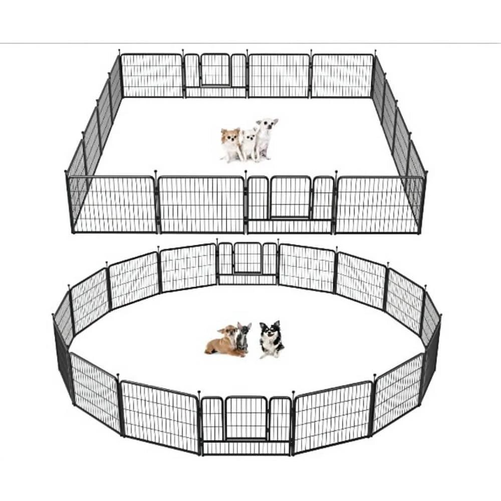Coverage Area 0.002-Acre Wireless Portable Outdoor 16-Panel Black Metal Dog Playpen Pet Fence by Tatayosi 1 Coverage Area 0.002-Acre Wireless Portable Outdoor 16-Panel Black Metal Dog Playpen Pet Fence by Tatayosi