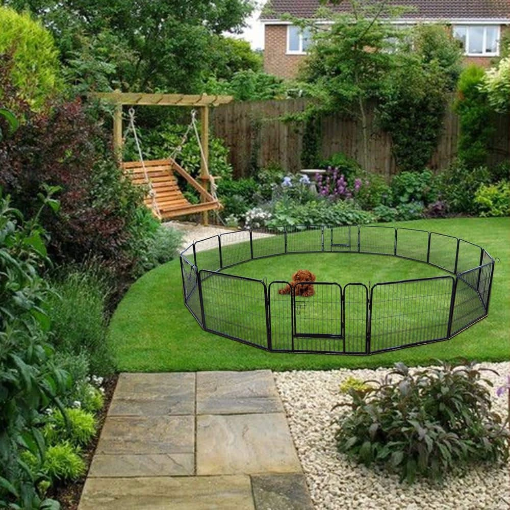 Coverage Area 0.002-Acre Wireless Portable Outdoor 16-Panel Black Metal Dog Playpen Pet Fence by Tatayosi 2 Coverage Area 0.002-Acre Wireless Portable Outdoor 16-Panel Black Metal Dog Playpen Pet Fence by Tatayosi - Image 2
