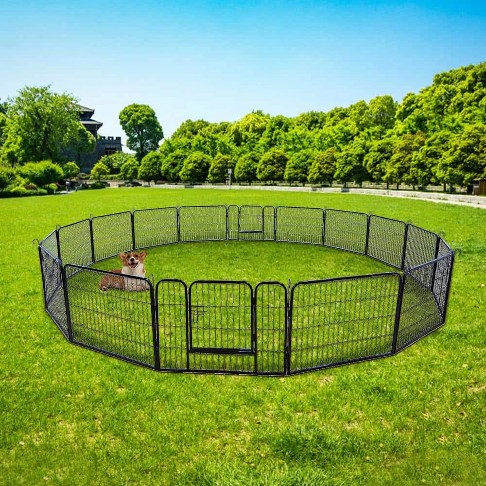 Coverage Area 0.002-Acre Wireless Portable Outdoor 16-Panel Black Metal Dog Playpen Pet Fence by Tatayosi 7 Coverage Area 0.002-Acre Wireless Portable Outdoor 16-Panel Black Metal Dog Playpen Pet Fence by Tatayosi - Image 7