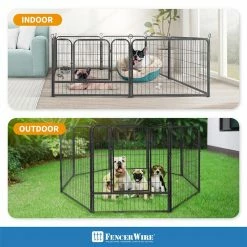 24 in. H Bold Metal Foldable Heavy-Duty Pet Playpen with Door, Indoor/Outdoor Portable Kennel (8-Panels) by BOWHAUS -Cheap Bird & Wildlife Supplies Store dog pens gates phhd bh3224hd1 fa 1000