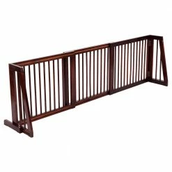 28 in. to 80 in. Wood Gate Adjustable Folding Free Standing 3 Panel Wood Pet Dog Slide Gate Safety Fence Playpen by WELLFOR -Cheap Bird & Wildlife Supplies Store dog pens gates ps hwy 6474 44 1000