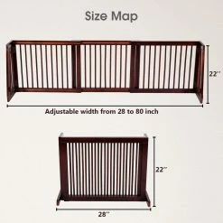 28 in. to 80 in. Wood Gate Adjustable Folding Free Standing 3 Panel Wood Pet Dog Slide Gate Safety Fence Playpen by WELLFOR -Cheap Bird & Wildlife Supplies Store dog pens gates ps hwy 6474 c3 1000