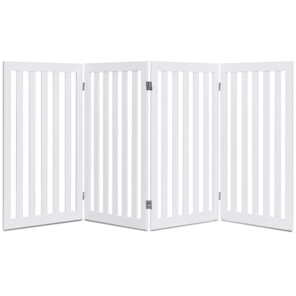 35 in. H Configurable Folding Freestanding 4 Panel Wood Dog Fence Pet Gate Step Over Safety Fence Playpen by WELLFOR 3 35 in. H Configurable Folding Freestanding 4 Panel Wood Dog Fence Pet Gate Step Over Safety Fence Playpen by WELLFOR - Image 3