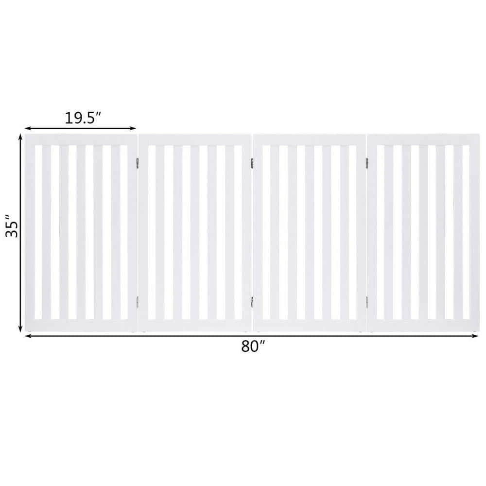 35 in. H Configurable Folding Freestanding 4 Panel Wood Dog Fence Pet Gate Step Over Safety Fence Playpen by WELLFOR 2 35 in. H Configurable Folding Freestanding 4 Panel Wood Dog Fence Pet Gate Step Over Safety Fence Playpen by WELLFOR - Image 2