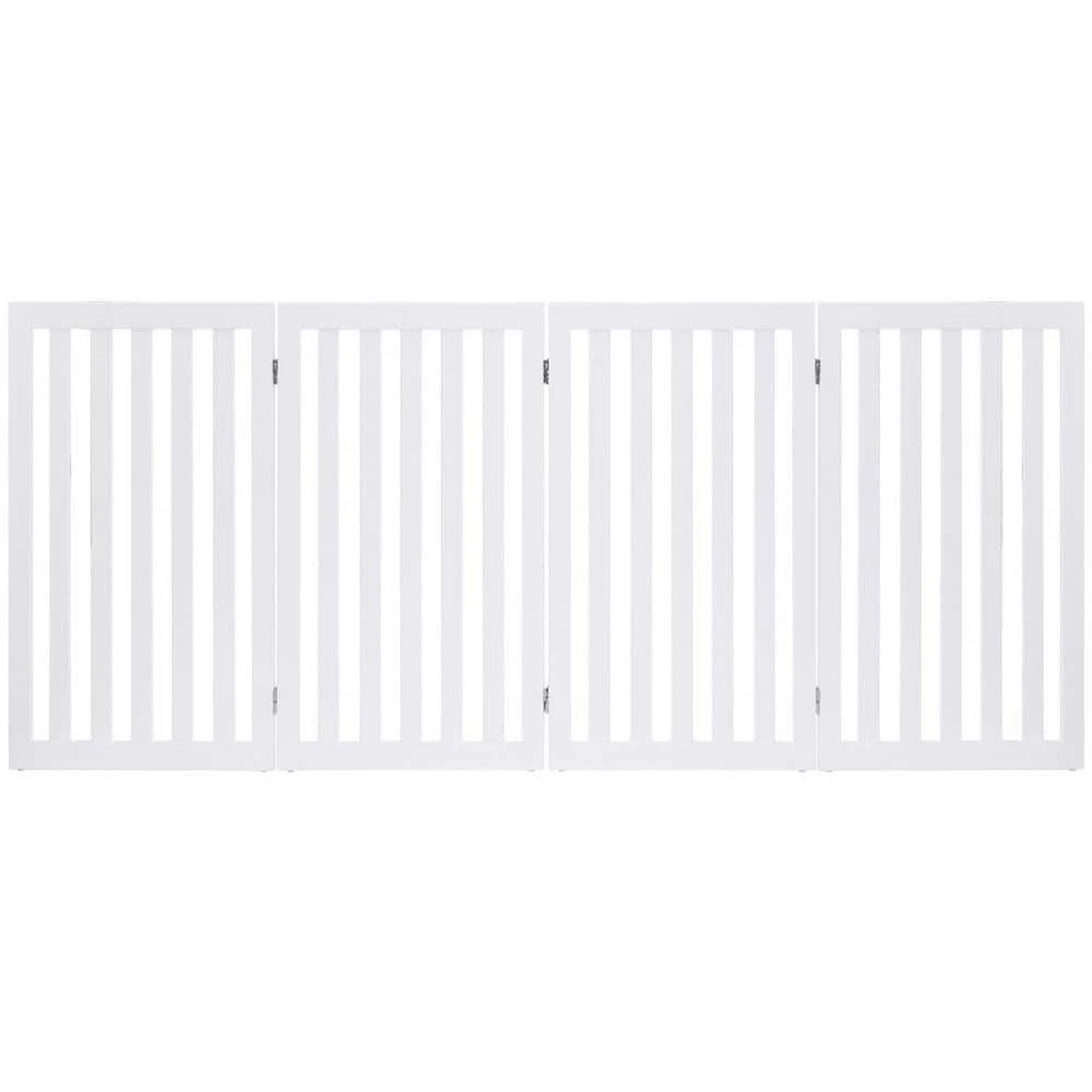35 in. H Configurable Folding Freestanding 4 Panel Wood Dog Fence Pet Gate Step Over Safety Fence Playpen by WELLFOR 6 35 in. H Configurable Folding Freestanding 4 Panel Wood Dog Fence Pet Gate Step Over Safety Fence Playpen by WELLFOR - Image 6