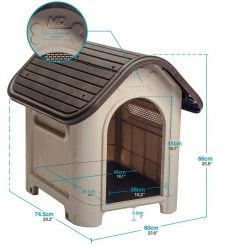 Outdoor Dog House For Small and Medium Breeds with Matching Bowl by MQ -Cheap Bird & Wildlife Supplies Store espresso beige mq dog houses 600 wen 1f 1000