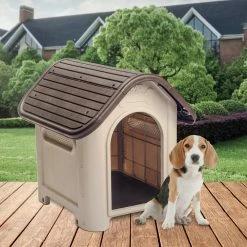 Outdoor Dog House For Small and Medium Breeds with Matching Bowl by MQ -Cheap Bird & Wildlife Supplies Store espresso beige mq dog houses 600 wen 31 1000