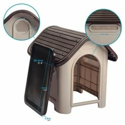Outdoor Dog House For Small and Medium Breeds with Matching Bowl by MQ -Cheap Bird & Wildlife Supplies Store espresso beige mq dog houses 600 wen 44 1000