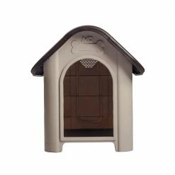 Outdoor Dog House For Small and Medium Breeds with Matching Bowl by MQ -Cheap Bird & Wildlife Supplies Store espresso beige mq dog houses 600 wen d4 1000