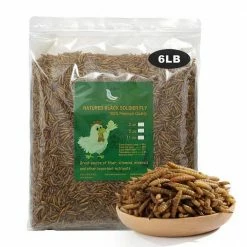 6 lbs. Natural Dried Soldier Fly Larvae for Chickens, Ducks, Geese, Turkeys and more. 85X more calcium than mealworms by Euchirus