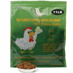 11 lbs. Non-GMO Dried Mealworms for Wild Bird Chicken Fish, High-Protein, Large Meal Worms by Euchirus