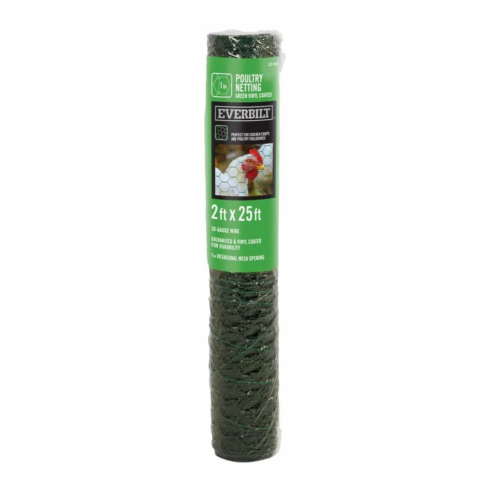 1 in. x 2 ft. x 25 ft. PVC Coated Poultry Netting by Everbilt 2 1 in. x 2 ft. x 25 ft. PVC Coated Poultry Netting by Everbilt - Image 2