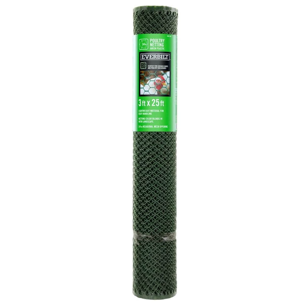 3/4 in. x 3 ft. x 25 ft. Green PVC Poultry Fence by Everbilt 2 3/4 in. x 3 ft. x 25 ft. Green PVC Poultry Fence by Everbilt - Image 2