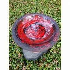 20.5 in. H x 20 in. W Endura Clay Bird Bath Marbleized Red by Exaco -Cheap Bird & Wildlife Supplies Store exaco bird bath fountains fm 0082 4f 1000