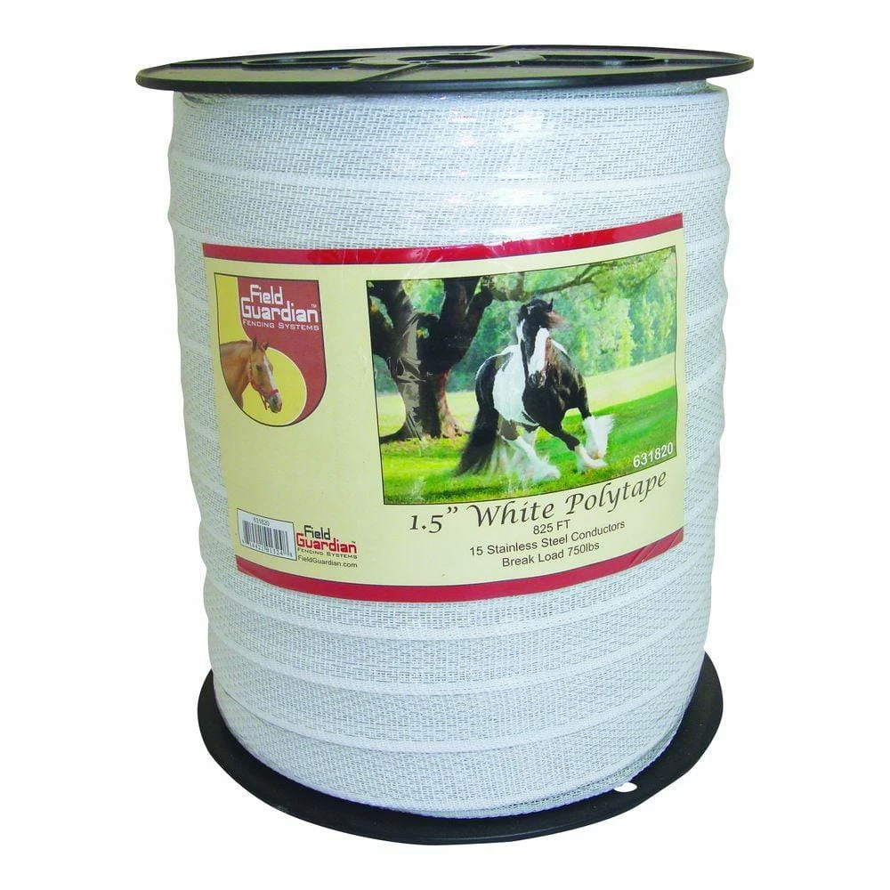 1.5 in. x 825 ft. White Reinforced Polytape by Field Guardian 1 1.5 in. x 825 ft. White Reinforced Polytape by Field Guardian