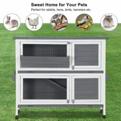 48 in. 2-Floors Wooden Rabbit Hutch Rabbit Hutch Chicken Coop House Wooden White Gray by Foobrues 20 48 in. 2-Floors Wooden Rabbit Hutch Rabbit Hutch Chicken Coop House Wooden White Gray by Foobrues -Cheap Bird & Wildlife Supplies Store foobrues beds cages l a10010018 c3 1000