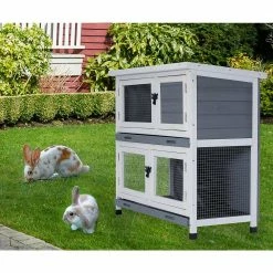 Natural Fir Wood Two-layer rabbit hutches by Foobrues -Cheap Bird & Wildlife Supplies Store foobrues beds cages l a10010091 4f 1000