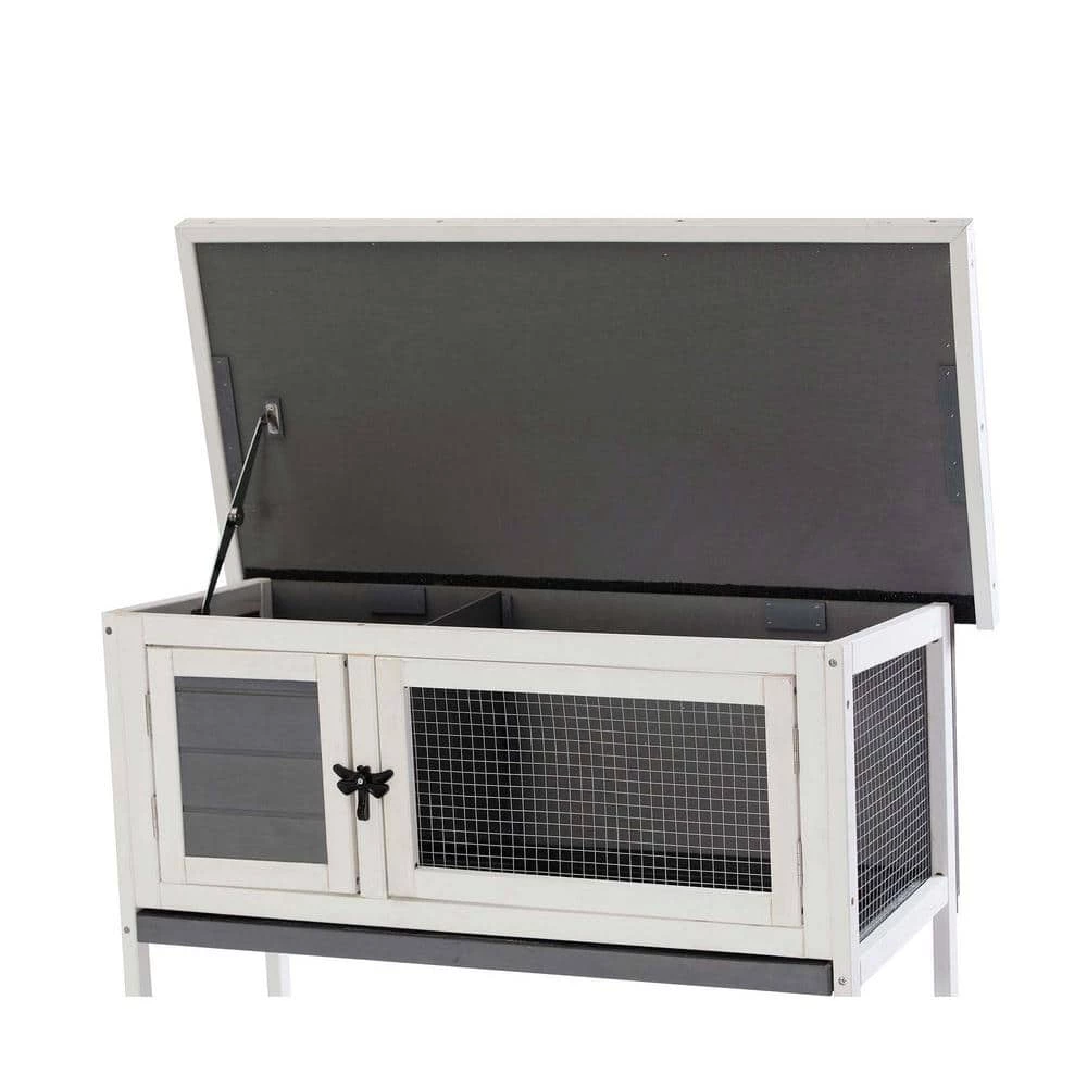 36.00 in. Wooden Small Rabbit Hutches Pet House Rabbit Bunny Wood Hutch House Chicken Coops in Cement Grey by Foobrues 5 36.00 in. Wooden Small Rabbit Hutches Pet House Rabbit Bunny Wood Hutch House Chicken Coops in Cement Grey by Foobrues - Image 5