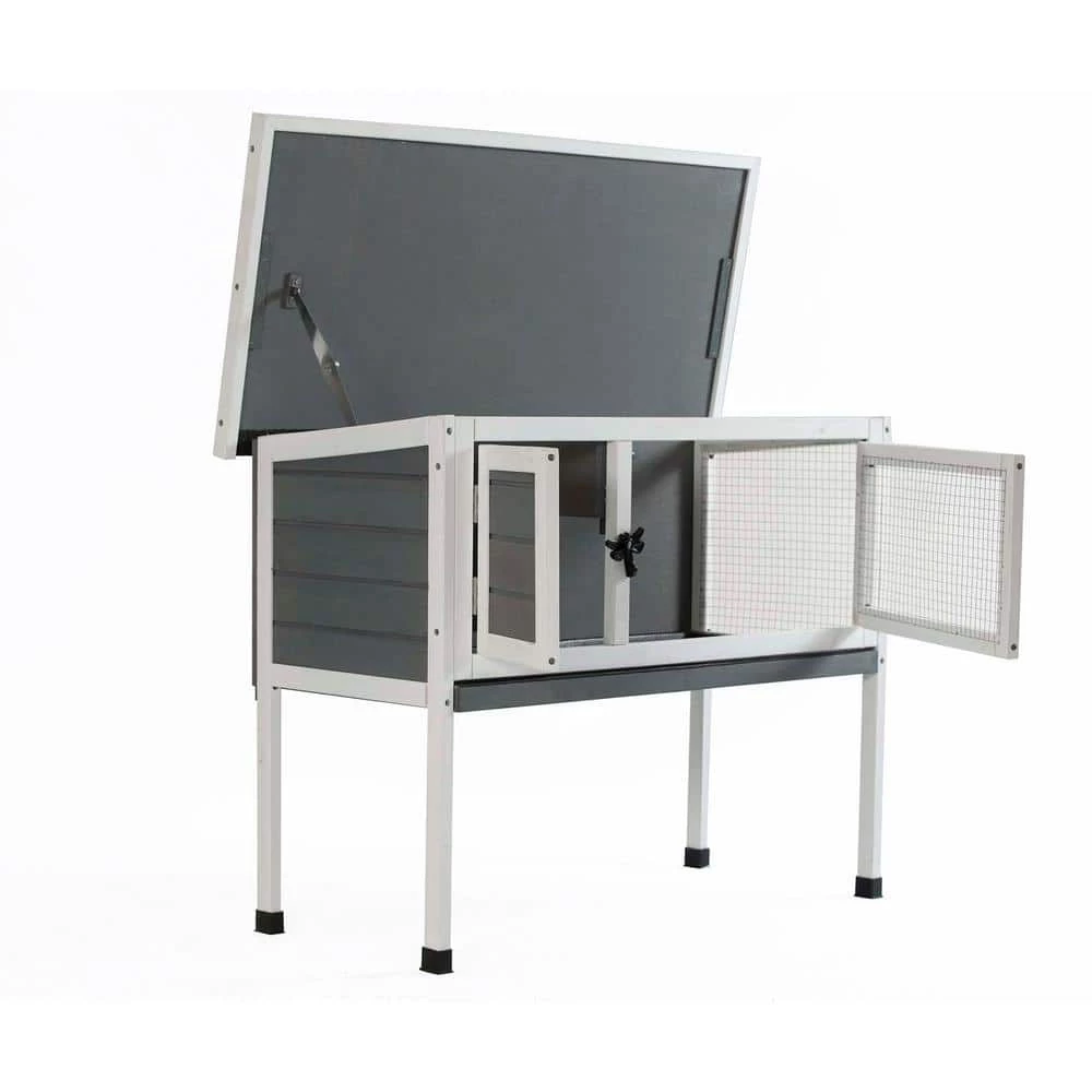 36.00 in. Wooden Small Rabbit Hutches Pet House Rabbit Bunny Wood Hutch House Chicken Coops in Cement Grey by Foobrues 1 36.00 in. Wooden Small Rabbit Hutches Pet House Rabbit Bunny Wood Hutch House Chicken Coops in Cement Grey by Foobrues