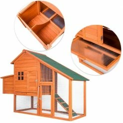 Pet Rabbit Hutch Wooden House Chicken Coop for Small Animals by Foobrues -Cheap Bird & Wildlife Supplies Store foobrues beds cages wf038024daa 44 1000