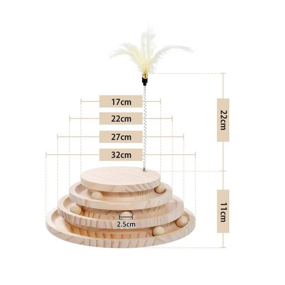 3-Layer Wooden Cat Turntable Toys by Foobrues 1 3-Layer Wooden Cat Turntable Toys by Foobrues