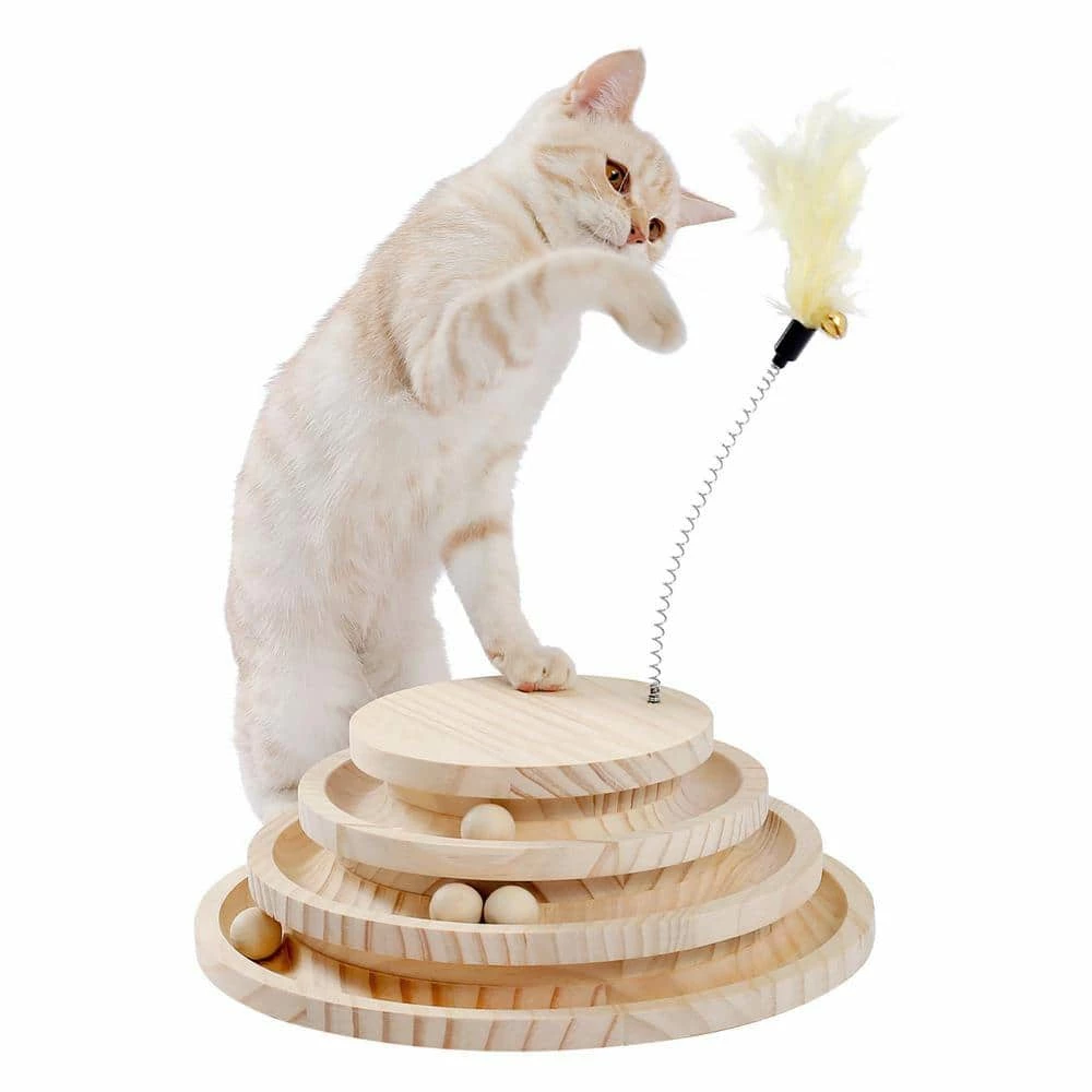 3-Layer Wooden Cat Turntable Toys by Foobrues 3 3-Layer Wooden Cat Turntable Toys by Foobrues - Image 3