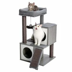Modern Scratching Posts and Trees Cat Tower with Double Condos by Foobrues -Cheap Bird & Wildlife Supplies Store foobrues cat trees scratch posts jjx 23171519 1f 1000