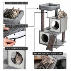 Modern Scratching Posts and Trees Cat Tower with Double Condos by Foobrues -Cheap Bird & Wildlife Supplies Store foobrues cat trees scratch posts jjx 23171519 44 1000