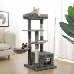 Gray Cat Tree Multi-Level Cat Tower with Sisal Covered Scratching Posts, Spacious Condo, Cozy Hammock and Plush Perch by Foobrues 10 Gray Cat Tree Multi-Level Cat Tower with Sisal Covered Scratching Posts, Spacious Condo, Cozy Hammock and Plush Perch by Foobrues -Cheap Bird & Wildlife Supplies Store foobrues cat trees scratch posts l w79633960 c3 1000