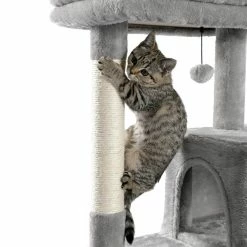 Cat Tree for Indoor Cats Multi-Level Cat Tower with Sisal Covered Scratching Posts, Cozy Condo, Plush Perches Gray by Foobrues -Cheap Bird & Wildlife Supplies Store foobrues cat trees scratch posts l w79633962 fa 1000