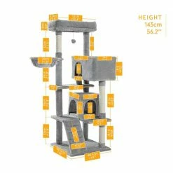Cat Tree 56 in. Cat Tower for Multiple Cats with Super Large Perch Double Condo Hammock and Scratching Post by Foobrues 9 Cat Tree 56 in. Cat Tower for Multiple Cats with Super Large Perch Double Condo Hammock and Scratching Post by Foobrues -Cheap Bird & Wildlife Supplies Store foobrues cat trees scratch posts l w79633964 4f 1000